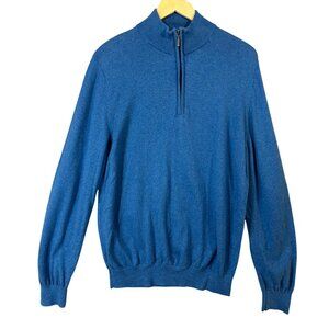 L.L. Bean 1/4 Zip Sweater Mock Neck Cashmere Cotton Blend Size M GUC